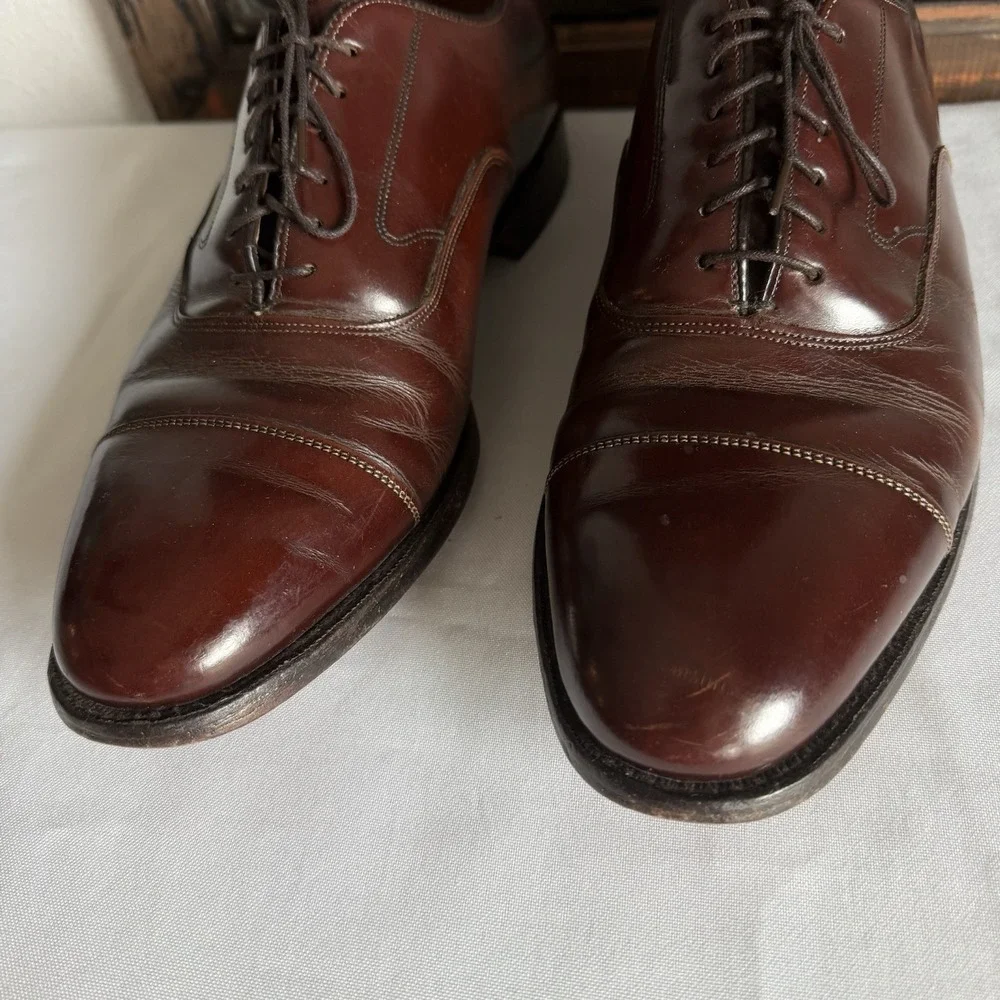 JOHNSTON & MURPHY Optima Cap Toe Oxford Shoes Made in USA‎ Mens 10.5 D/B 43664